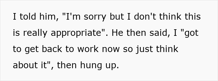 Text message conversation describing an apology and someone ending a call after saying they need to get back to work. Text message conversation describing an apology and someone ending a call after saying they need to get back to work.