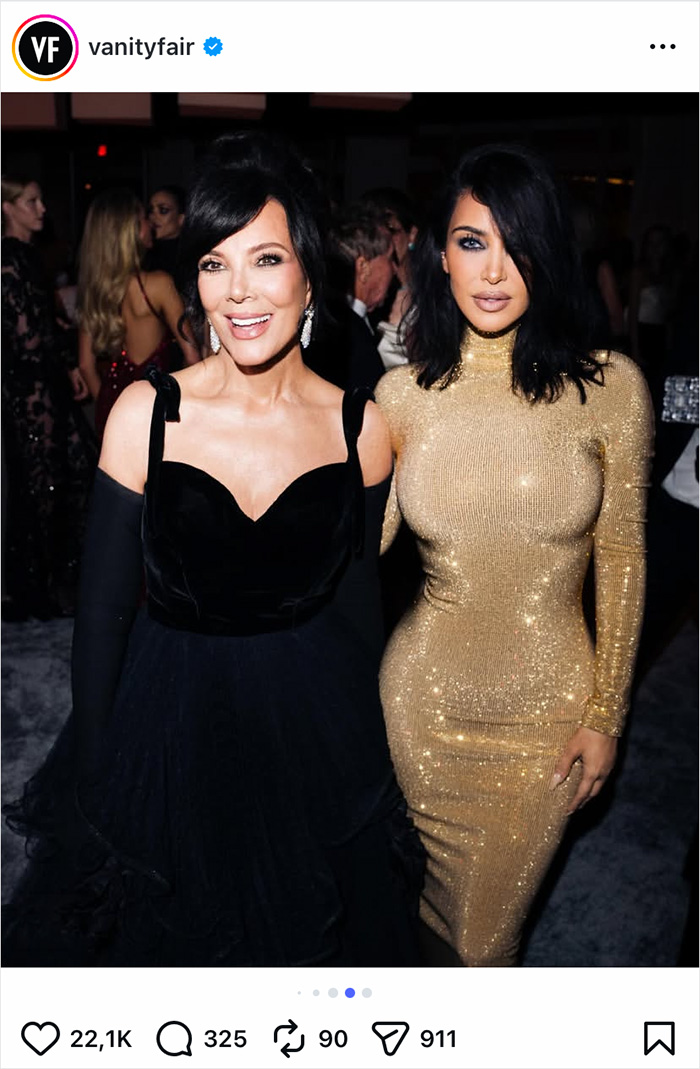 Two women dressed elegantly at an event, relating to Timoth&eacute;e Chalamet&rsquo;s awkward Oscars night and Kylie Jenner&rsquo;s ex.