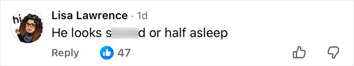 Comment from Lisa Lawrence about Timoth&eacute;e Chalamet&rsquo;s awkward Oscars night, expressing a critical opinion with 47 likes.