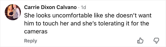 Screenshot of a social media comment about discomfort during an interaction at Timoth&eacute;e Chalamet&rsquo;s Oscars night.