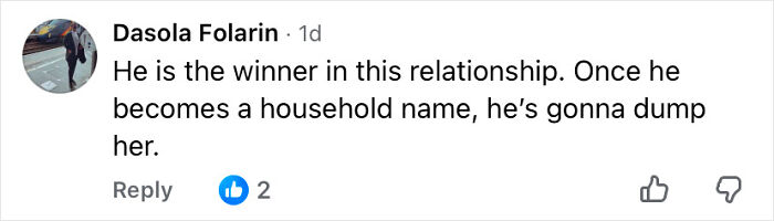 Screenshot of a social media comment discussing relationship dynamics related to Timoth&eacute;e Chalamet&rsquo;s awkward Oscars night.