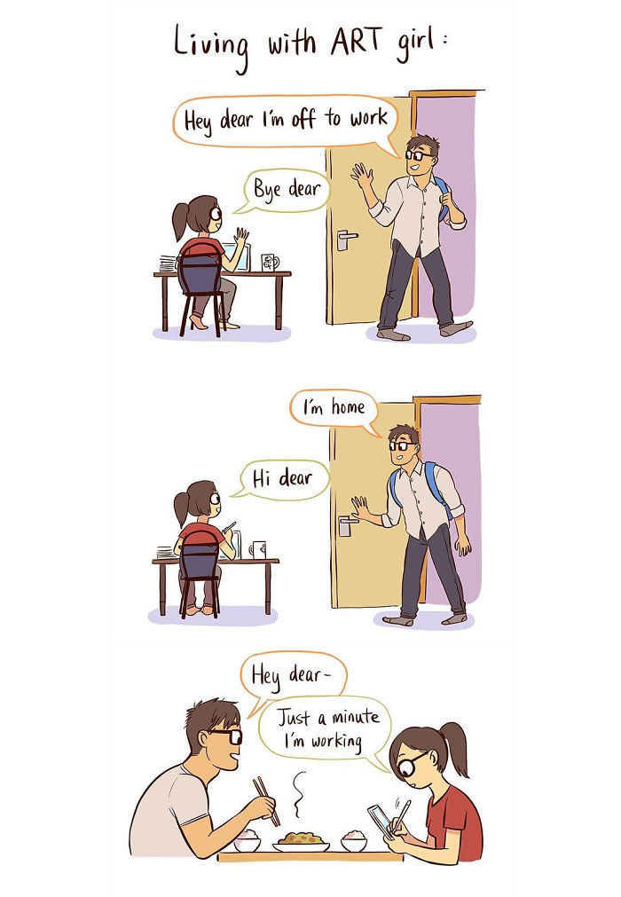 We Selected 50 Of The Funniest “It Guy & Art Girl” Relationship Comics By Bonnie Pang