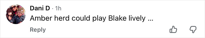 Screenshot of a social media comment mentioning Blake Lively in relation to Justin Baldoni’s legal battle.