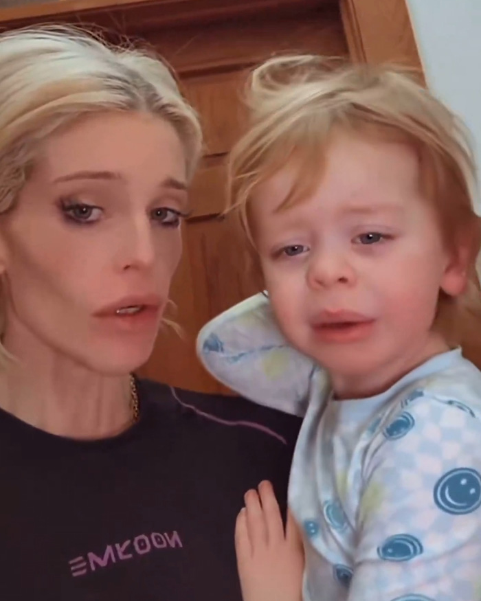 Kelly Osbourne with young child, showing emotional moment amid reports of her dramatic transformation and breakup.