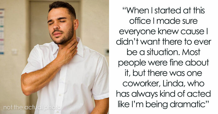 Rude Coworker Chokes On Peanut Dessert, Guy With Severe Allergy Takes Heat For Not Helping Her