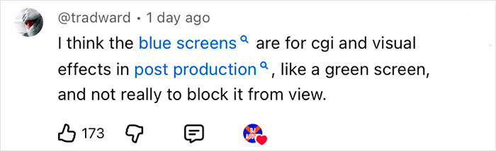 Man sneaks drone over Harry Potter set revealing behind-the-scenes details of blue screens and post production effects.