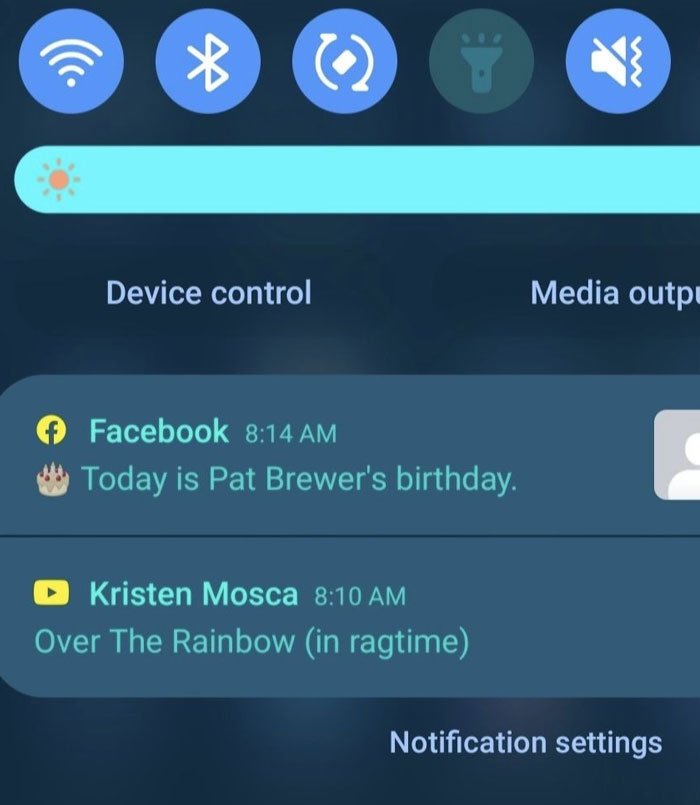 Smartphone notification screen showing social media and music alerts related to unexplained things and eerie experiences.