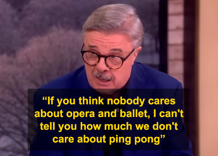 Actor delivering a harsh insult towards Timoth&eacute;e Chalamet over ballet and opera remarks in an interview setting.