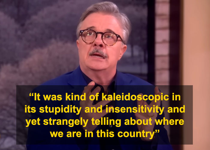 Older male actor with glasses and mustache speaking passionately about Timoth&eacute;e Chalamet ballet and opera remark controversy.