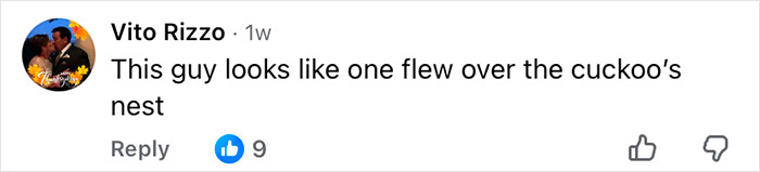 Comment by Vito Rizzo with 9 likes discussing a disturbing remark linked to Nick Reiner&rsquo;s account and breaking point signs.