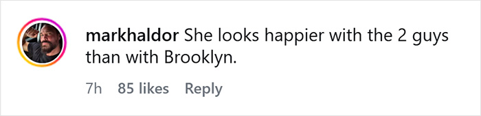 Comment on social media post calling out disturbing behavior involving Nicola Peltz in Brooklyn Beckham&rsquo;s birthday message.