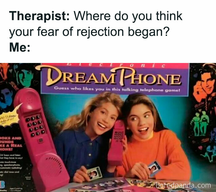 Therapist meme featuring Dream Phone game, a nostalgic toy that might instantly transport millennials back to childhood.