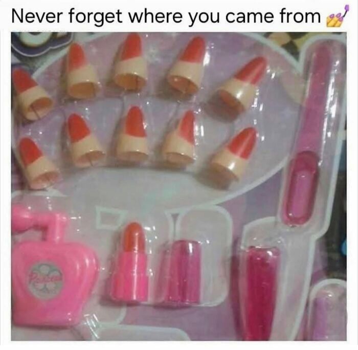 Vintage toy lipstick set with multiple tips, evoking childhood nostalgia for millennials in memorable posts.