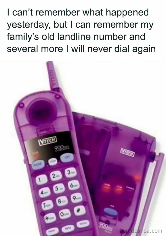 Purple VTech cordless landline phone nostalgic for millennials, instantly transporting them back to their childhood memories.