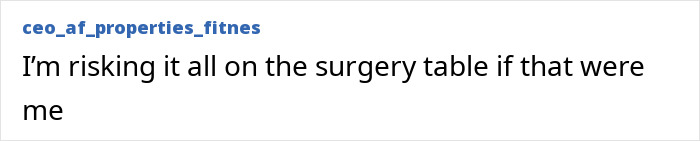 Text post on social media from owner of world's tiniest package expressing concern about a risky surgery decision.