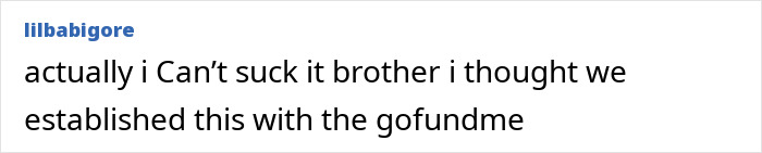 Text post with username lilbabigore stating a humorous message, related to owner of world's tiniest package disturbance apology.