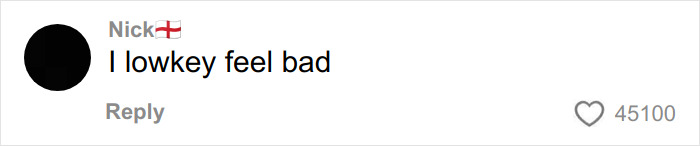 Screenshot of a social media comment saying I lowkey feel bad, related to owner of world's tiniest package apology for disturbing acts.