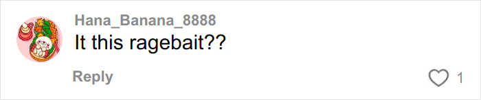 Social media comment questioning if image is ragebait, related to people mocking woman&rsquo;s before-and-after cosmetic procedure.