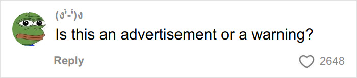 Pepe the Frog meme with text asking if this is an advertisement or warning, reacting to before-and-after cosmetic procedure.