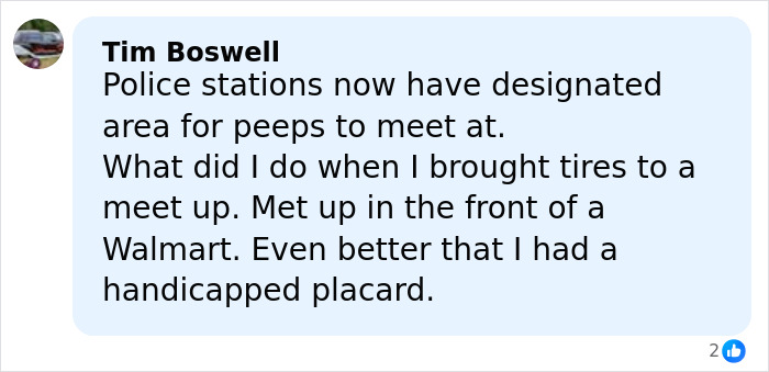 Comment about police stations having designated meeting areas for safe transactions to avoid incidents like bodies of father and daughter found.