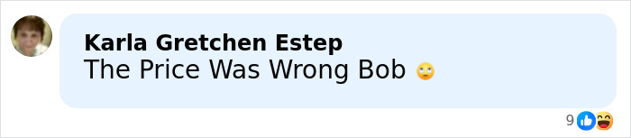 Comment on social media post referencing Price Is Right and Bob Barker, highlighting dark secrets and harsh behind-the-scenes reality.