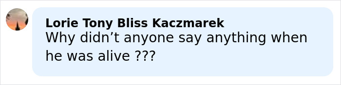 Comment by Lorie Tony Bliss Kaczmarek questioning why no one spoke up about Price Is Right and Bob Barker&rsquo;s behind-the-scenes reality.