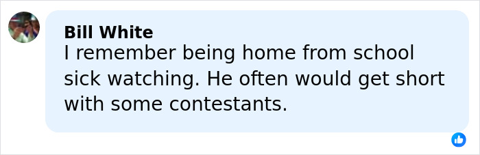 Comment from Bill White recalling harsh behind-the-scenes reality of Price Is Right host Bob Barker with contestants.