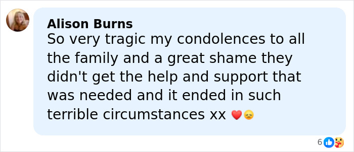 User comment expressing condolences on a tragic case involving an open misogynist and a fatal hostage incident.