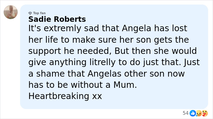 Comment expressing sadness over mother&rsquo;s death after hostage situation involving open misogynist son.