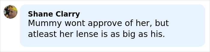 Comment about Robert Irwin's rumored new girlfriend and the phrase mummy won't approve in casual online conversation.