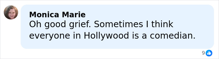 Commenter Monica Marie reacting to Hollywood diversity discussions with a skeptical expression on a social media post.