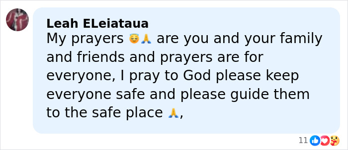 Comment expressing prayers and hopes for safety amid Hawaii historic floods and mass evacuations.