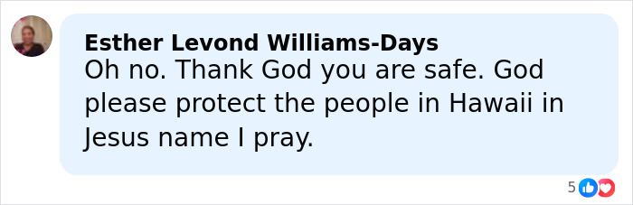 Comment expressing concern and prayers for safety amid Hawaii floods and mass evacuations involving Jason Momoa.