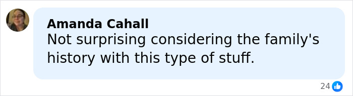 Comment from Amanda Cahall discussing the family history related to convicted offender Josh Duggar and Joseph's arrest. Comment from Amanda Cahall discussing the family history related to convicted offender Josh Duggar and Joseph's arrest.