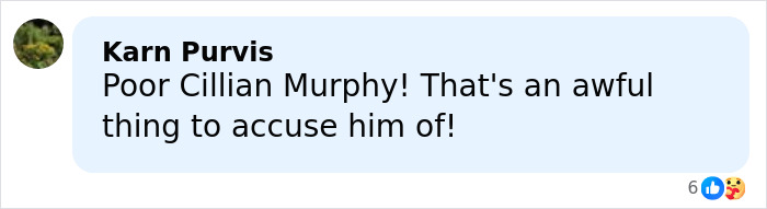 Comment from Karn Purvis reacting to Cillian Murphy with a blue background, discussing Voldemort casting news. Comment from Karn Purvis reacting to Cillian Murphy with a blue background, discussing Voldemort casting news.