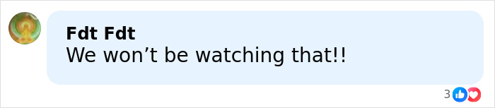 Social media comment expressing refusal to watch a show, related to new name topping list to play Voldemort. Social media comment expressing refusal to watch a show, related to new name topping list to play Voldemort.