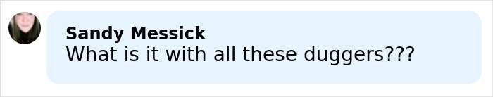 Comment by user Sandy Messick questioning the actions of the Duggar family members online.