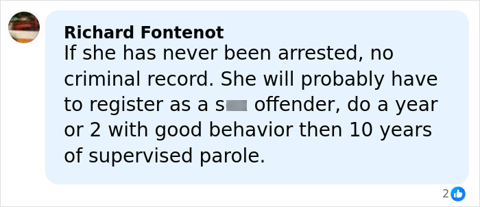 Comment by Richard Fontenot discussing possible sentence and parole for former Louisiana mayor caught at pool party.