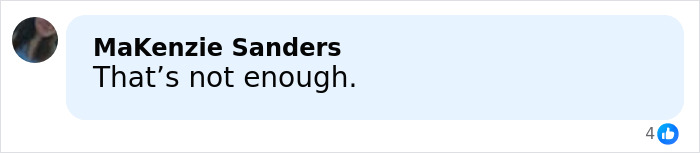 Comment by MaKenzie Sanders expressing dissatisfaction with the outcome for former Louisiana mayor caught at pool party.