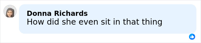 Comment from Donna Richards questioning how someone could sit comfortably in a risky Oscars dress after a malfunction.