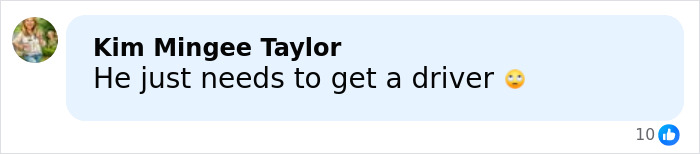 Comment saying he just needs to get a driver, reacting to Tiger Woods' car crashes and rollover in Florida.