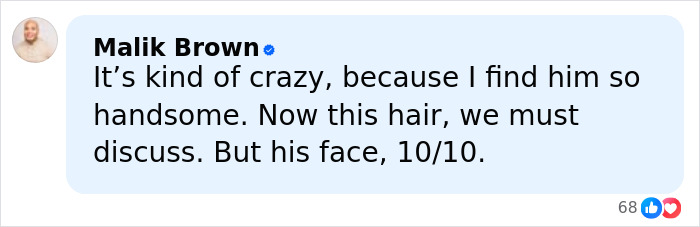 Comment from Malik Brown praising Barry Keoghan's looks amid backlash from Sabrina Carpenter fans over his appearance. Comment from Malik Brown praising Barry Keoghan's looks amid backlash from Sabrina Carpenter fans over his appearance.