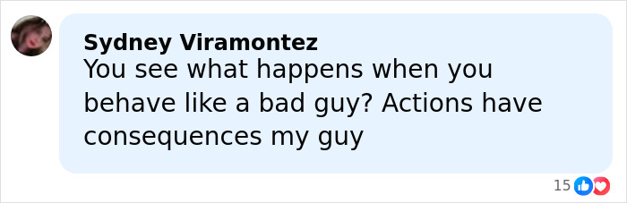Comment from Sydney Viramontez discussing consequences of bad behavior, relating to Barry Keoghan acting career backlash. Comment from Sydney Viramontez discussing consequences of bad behavior, relating to Barry Keoghan acting career backlash.