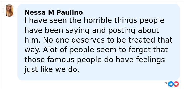 Comment by Nessa M Paulino supporting Barry Keoghan amid backlash from Sabrina Carpenter fans over his looks. Comment by Nessa M Paulino supporting Barry Keoghan amid backlash from Sabrina Carpenter fans over his looks.