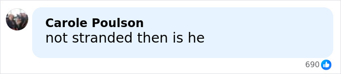 Screenshot of a social media comment mocking an influencer claiming to be stranded due to war but refusing to fly economy.