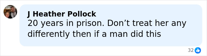 Comment on social media discussing 20 years in prison for former Louisiana mayor caught at pool party with son's friend.