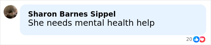 Comment from Sharon Barnes Sippel stating she needs mental health help, related to Mormon Wives cast warnings about Taylor Frankie Paul.