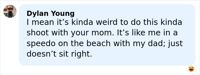 Comment in a social media post expressing discomfort about a lingerie ad featuring Heidi Klum and her daughter, sparking backlash.