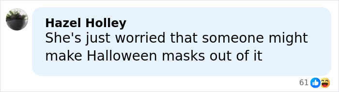 Comment by Hazel Holley expressing concern about Halloween masks related to Barron photo leak and Melania Trump&rsquo;s promises.