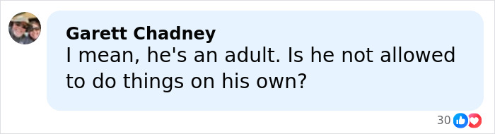 Person named Garett Chadney sharing a comment questioning independence related to Melania Trump Barron photo leak consequences.